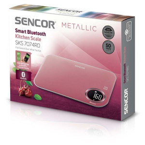 Sencor SKS 7074RD intelligens konyhai mérleg rózsaszín